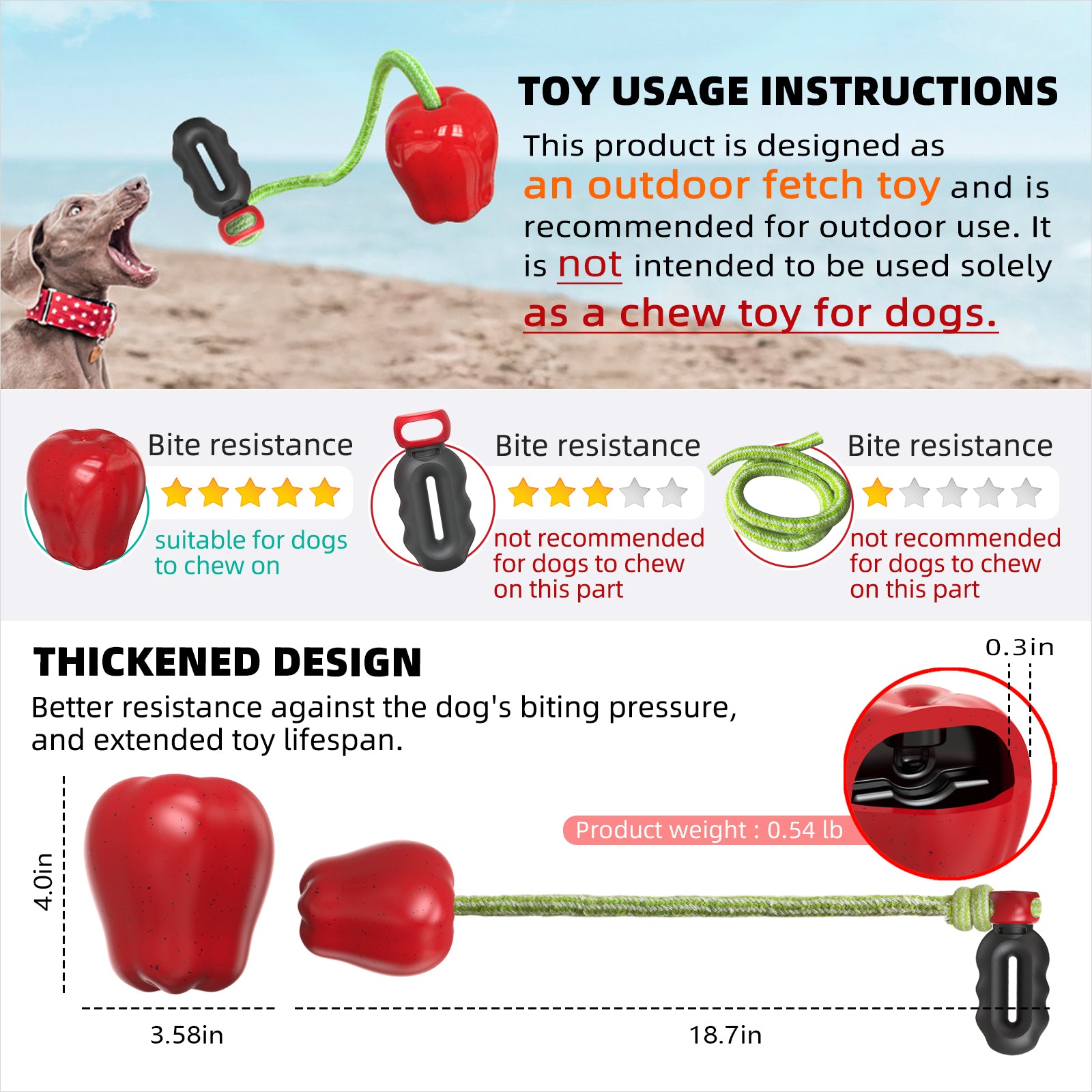 Indestructible Dog Chew Toy – Apple Toy