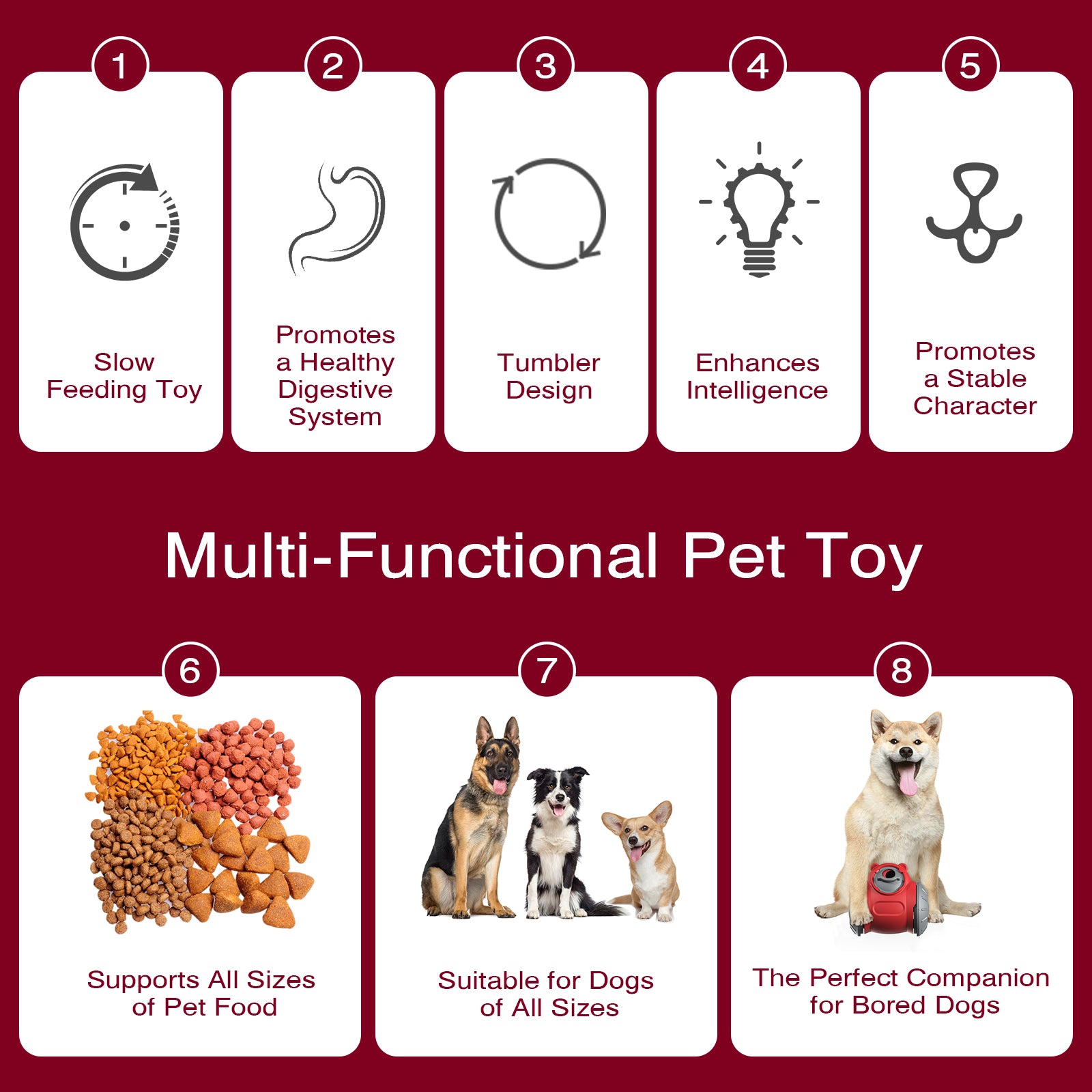 Interactive Dog Puzzle Toy – dog food dispenser ball