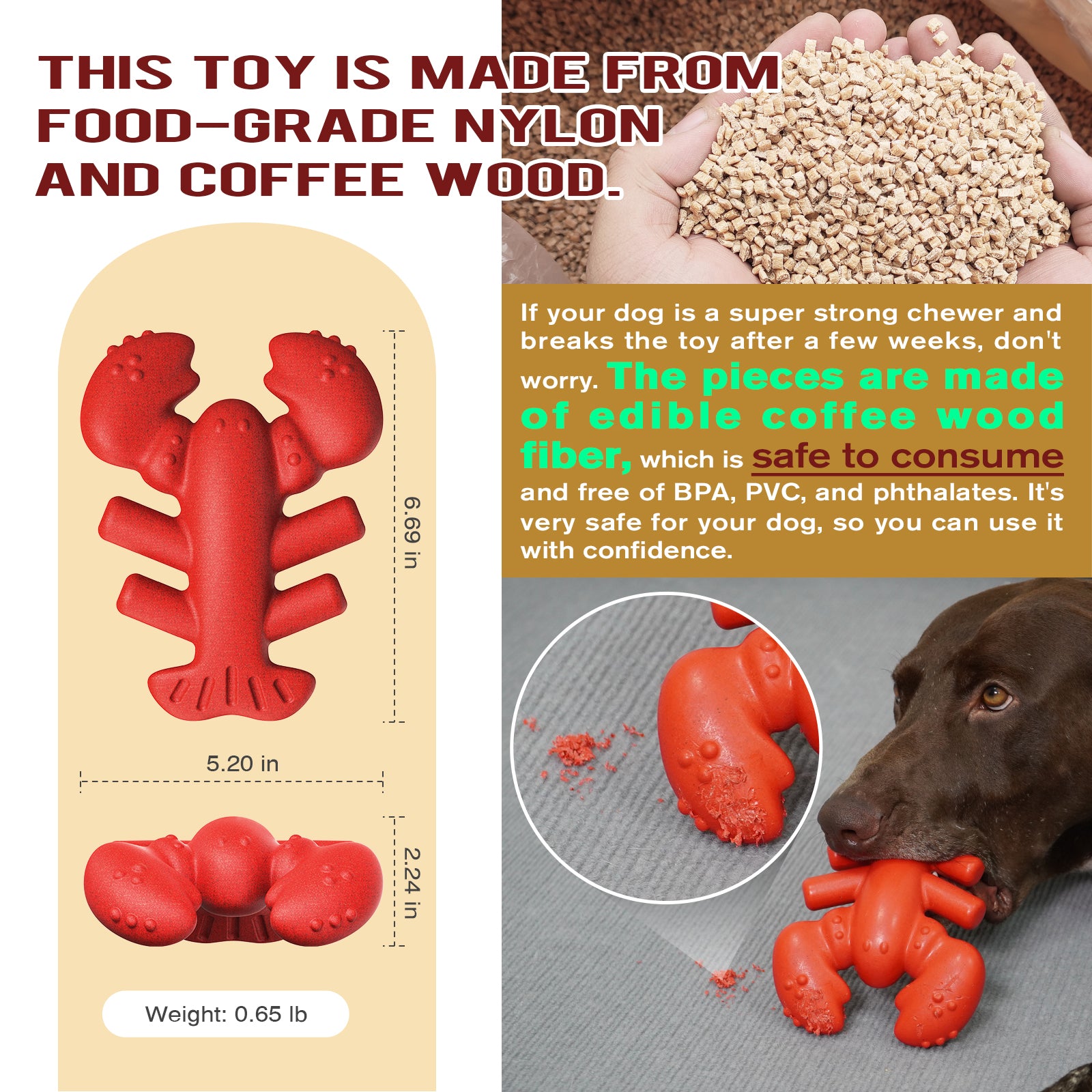 Indestructible Dog Chew Toy – Lobster Stick