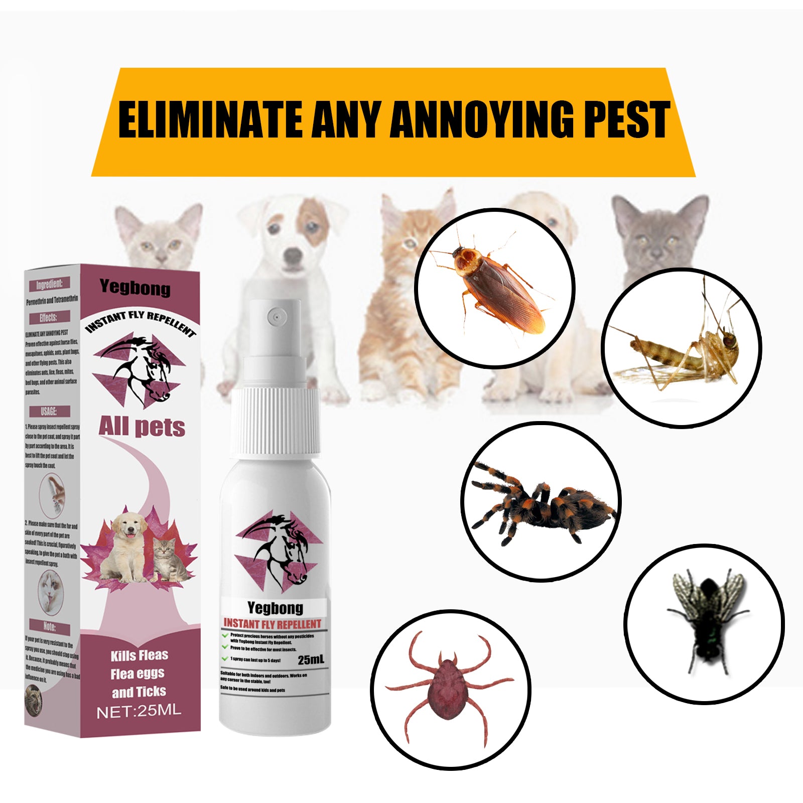 Flea & Tick Repellent Spray – Anti-Itch for Pets