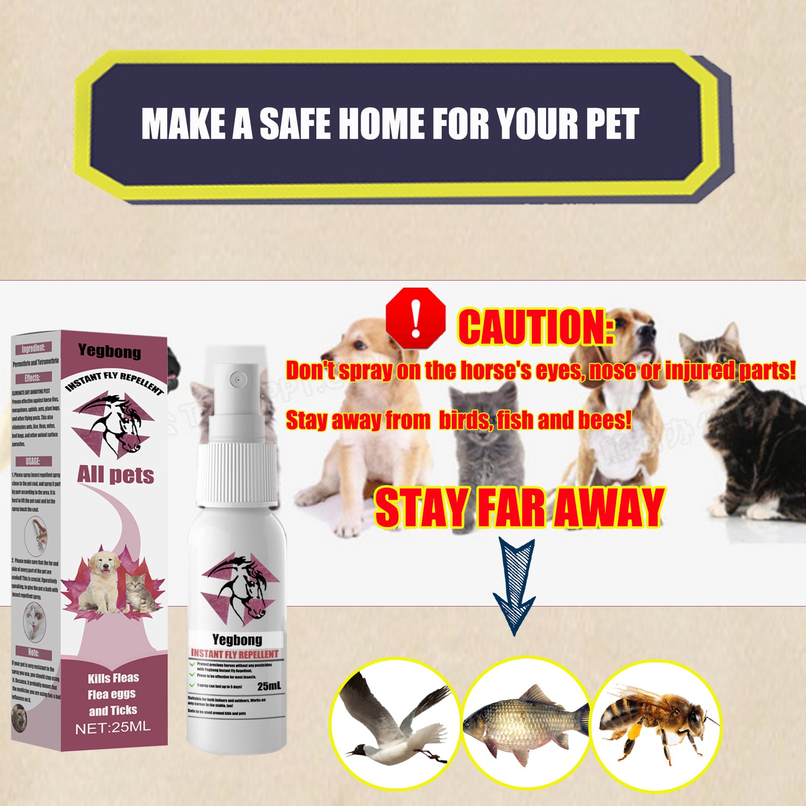 Flea & Tick Repellent Spray – Anti-Itch for Pets